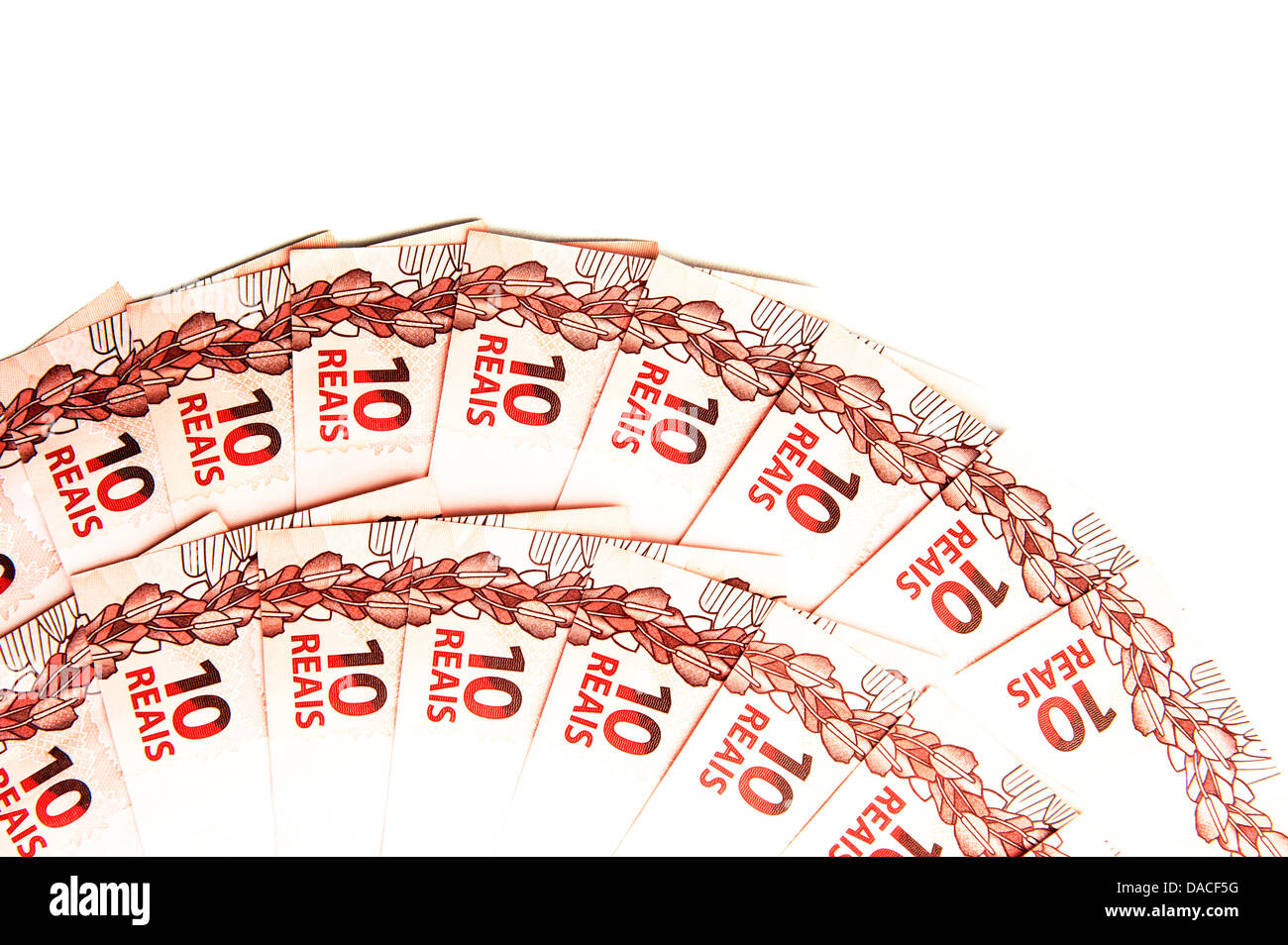 Valuta brasiliana - dieci reale . Foto Stock