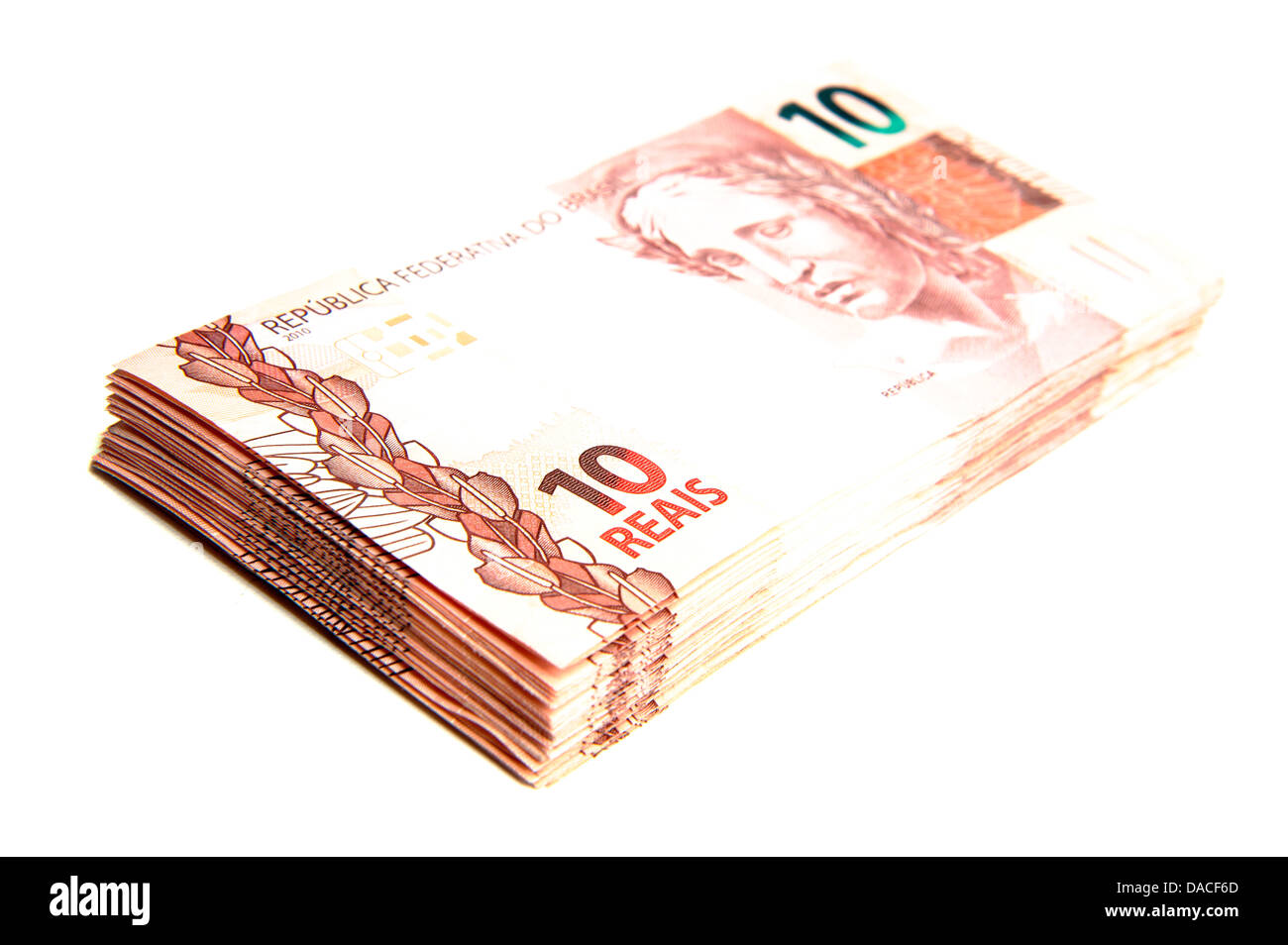 Valuta brasiliana - dieci reale . Foto Stock