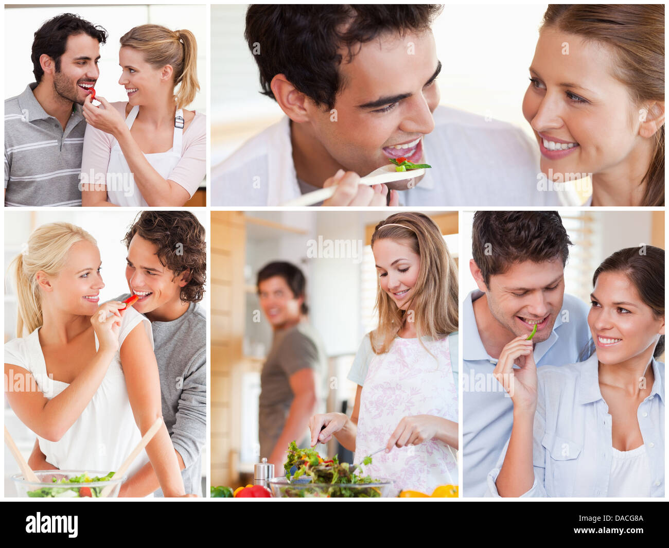 Collage di coppie incantevole Foto Stock