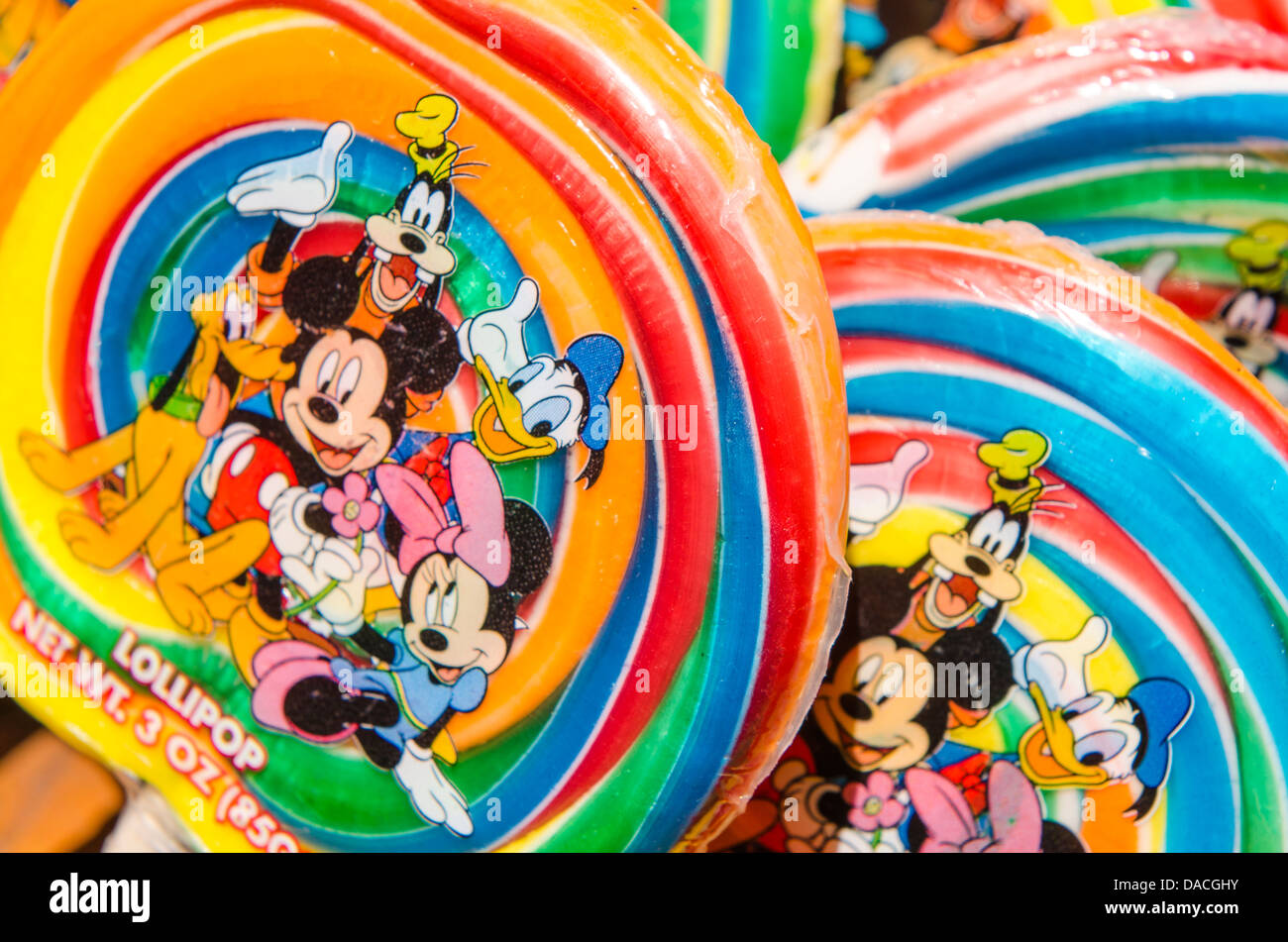 Candy lollipop ventose Disneyland, Anaheim, California.Mickey Mouse Foto Stock