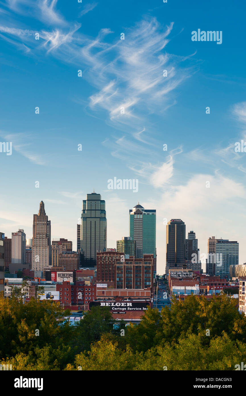 Skyline di Kansas City, Missouri, Stati Uniti d'America Foto Stock