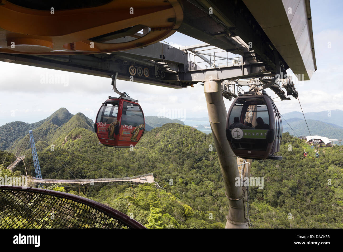 Arrivo di Langkawi funivia, un importante destinazione turistica in Malesia (Kedah membro) Foto Stock