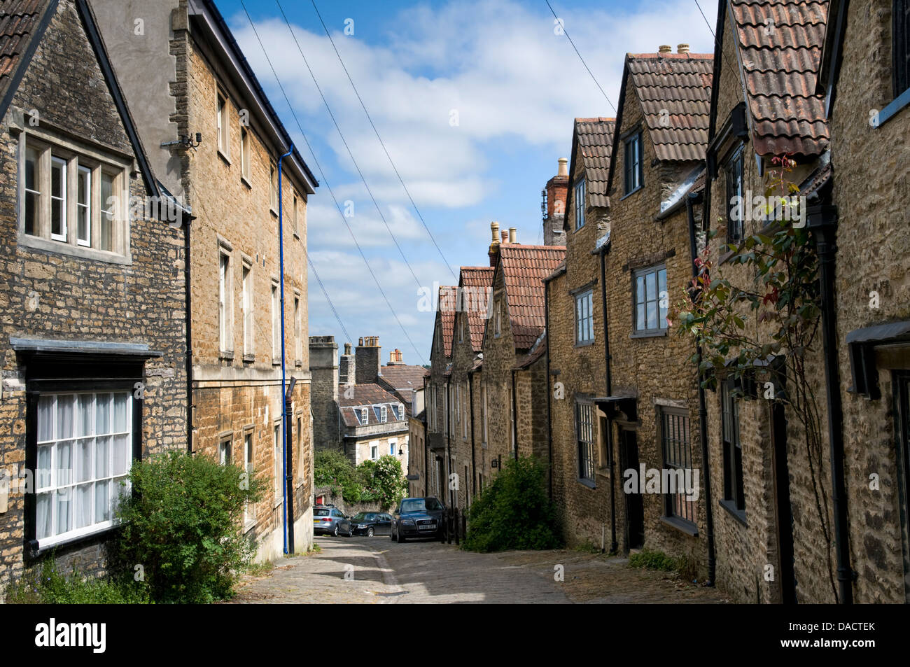 Dolce Street, Frome, Somerset sulla luminosa giornata di sole Foto Stock