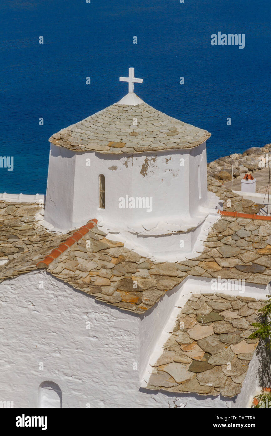 In Grecia le Sporadi, città di Skopelos, Evagelistria chiesa Foto Stock
