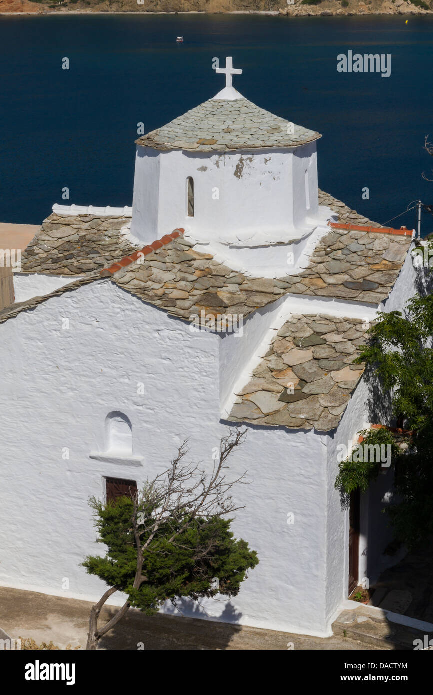 In Grecia le Sporadi, città di Skopelos, Evagelistria chiesa Foto Stock