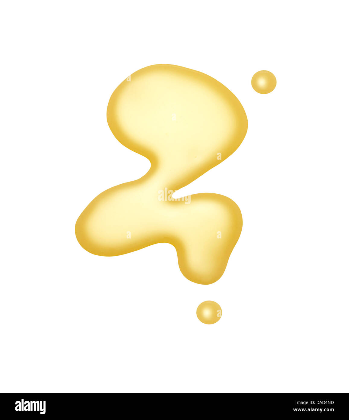 Giallo arancione crema gel olio tagliare su sfondo bianco Foto Stock