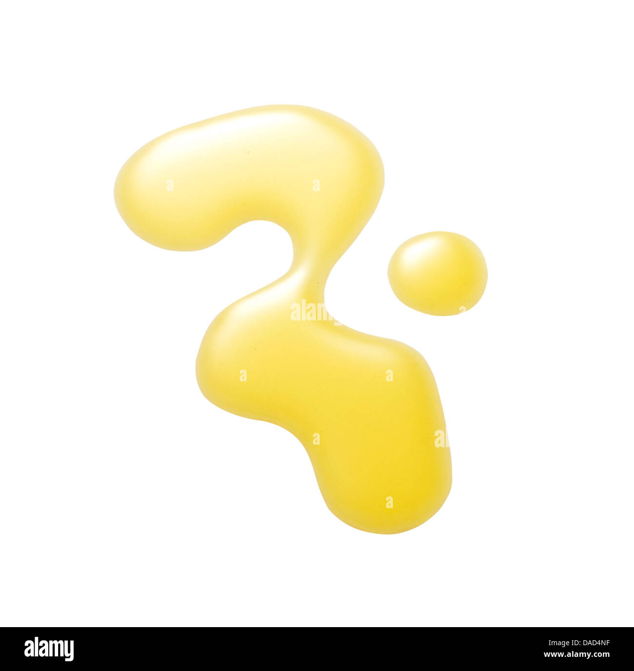 Giallo arancione crema gel olio tagliare su sfondo bianco Foto Stock