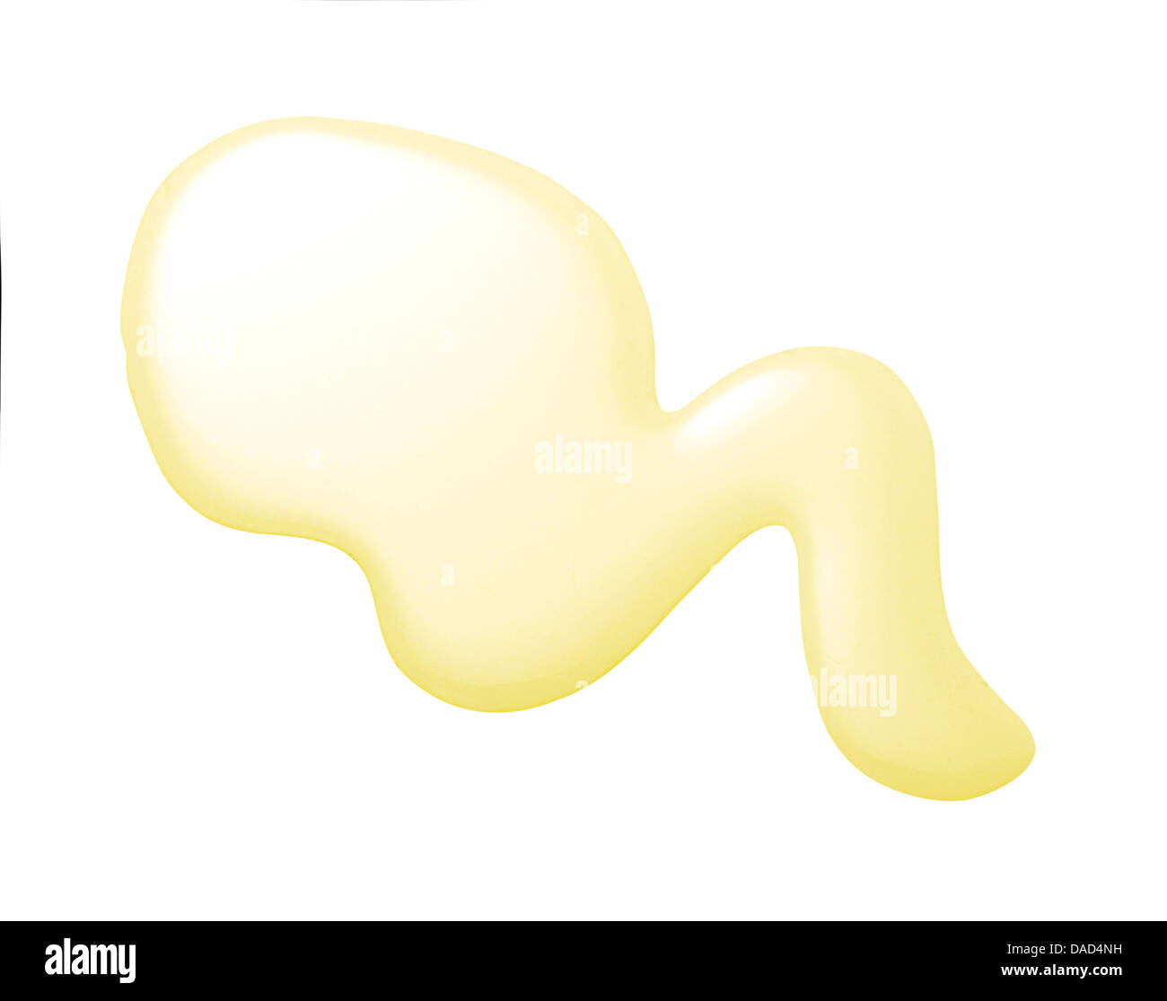 Giallo arancione crema gel olio tagliare su sfondo bianco Foto Stock
