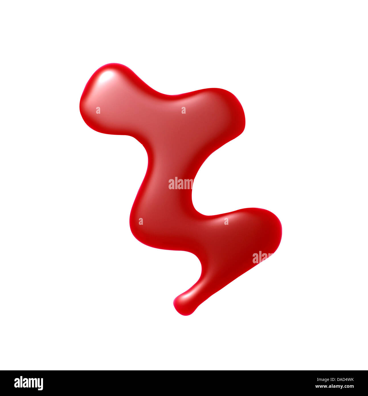 Rosso bellezza olio lucido arrossire lipstain ritagliato su uno sfondo bianco Foto Stock
