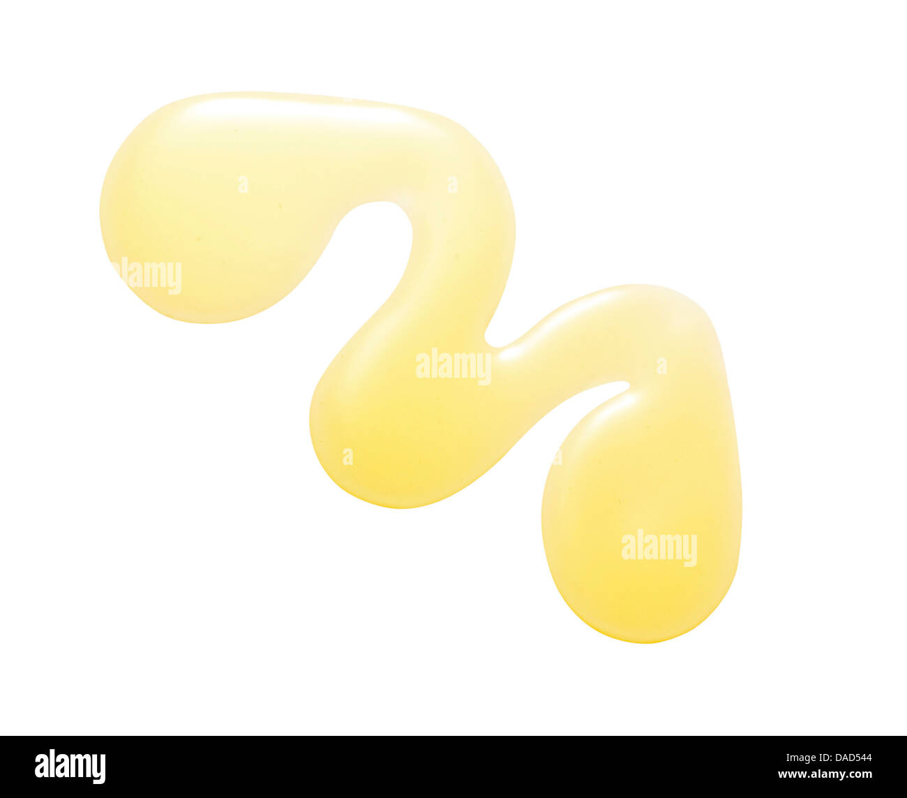 Giallo arancione crema gel olio tagliare su sfondo bianco Foto Stock
