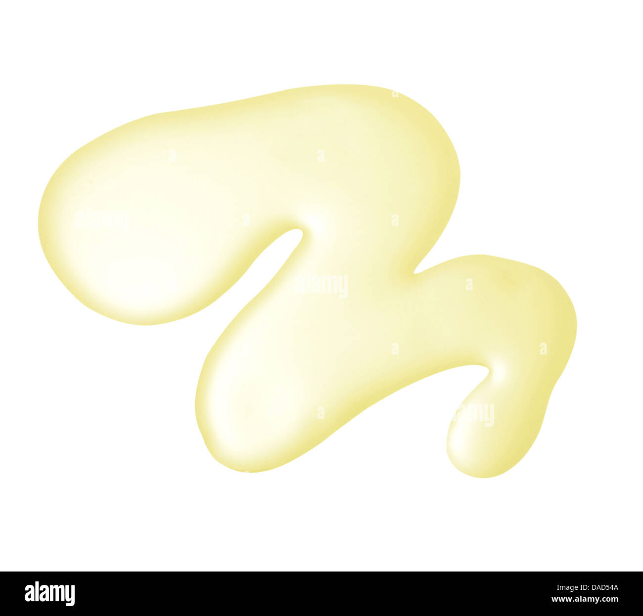 Giallo arancione crema gel olio tagliare su sfondo bianco Foto Stock