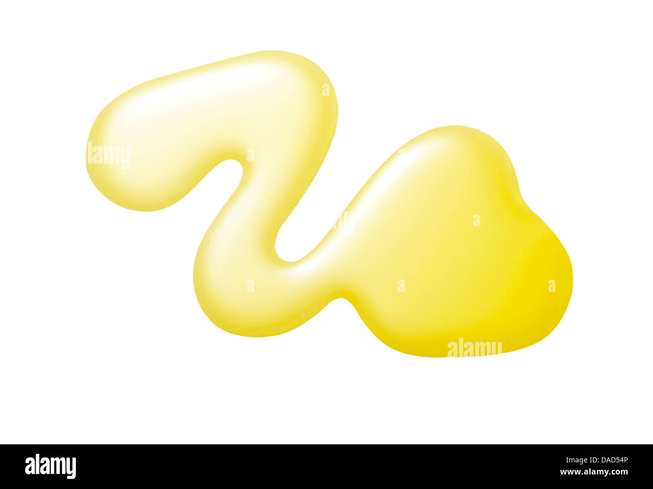 Giallo arancione crema gel olio tagliare su sfondo bianco Foto Stock