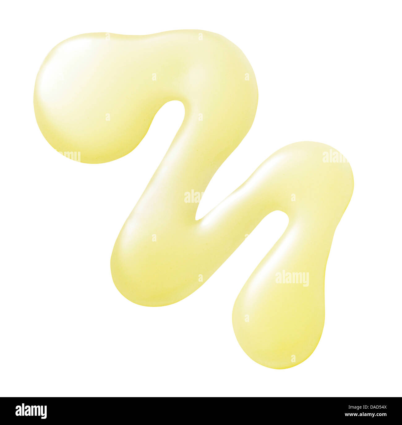 Giallo arancione crema gel olio tagliare su sfondo bianco Foto Stock