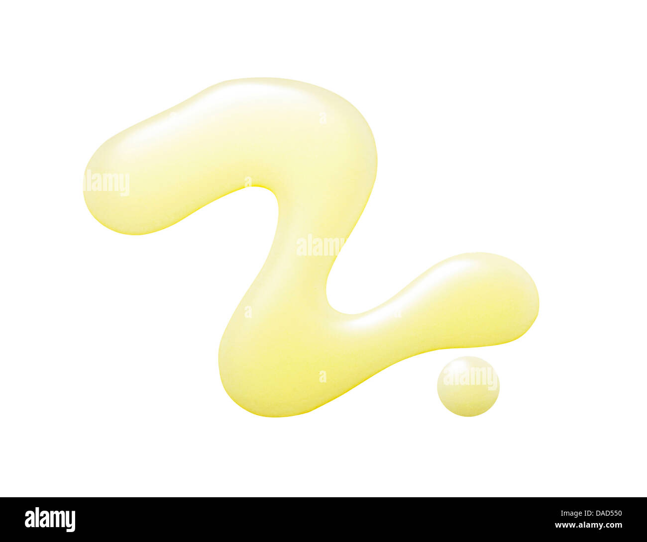 Giallo arancione crema gel olio tagliare su sfondo bianco Foto Stock