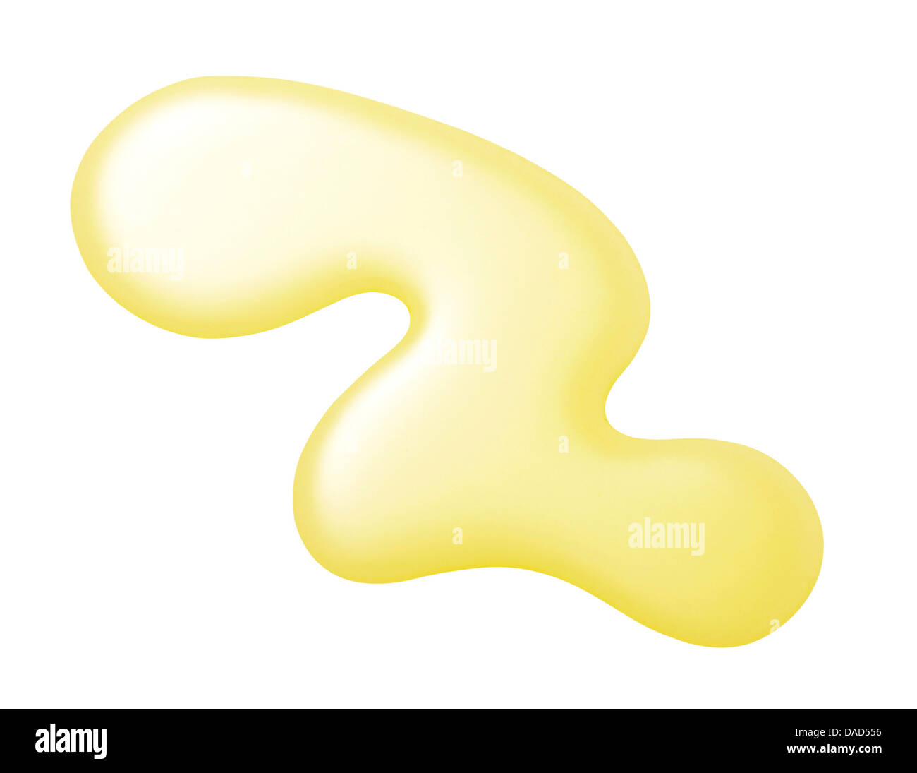 Giallo arancione crema gel olio tagliare su sfondo bianco Foto Stock