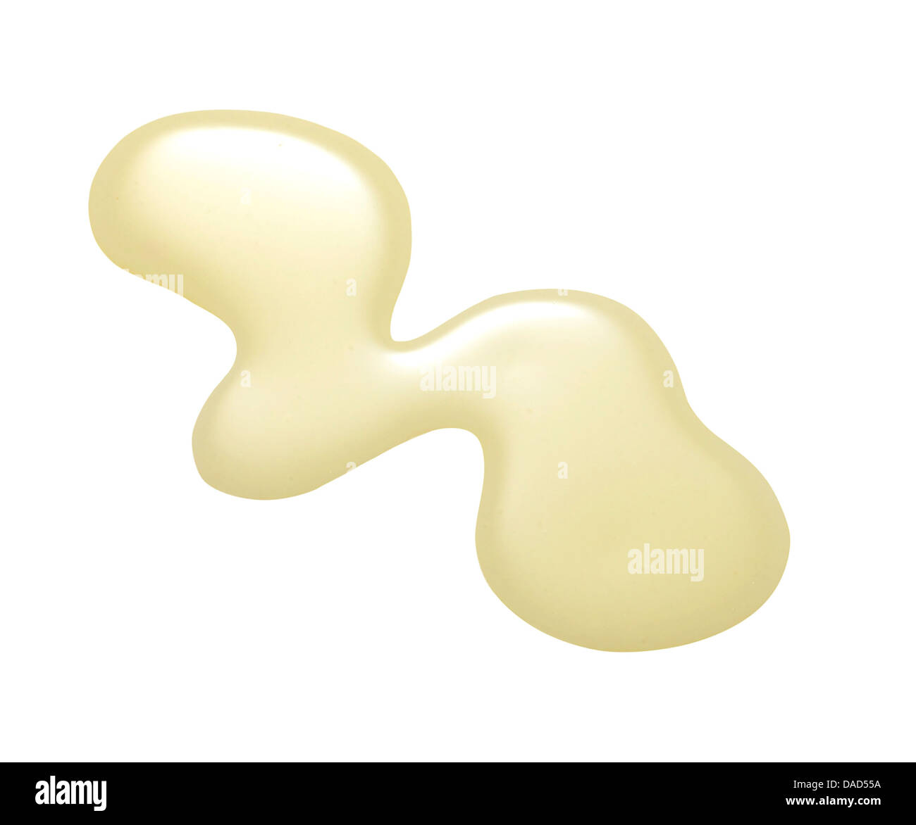 Giallo arancione crema gel olio tagliare su sfondo bianco Foto Stock