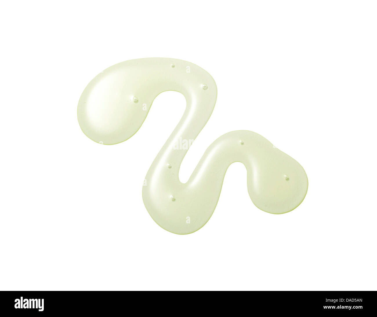 Luce verde olio di bellezza tagliati su sfondo bianco Foto Stock