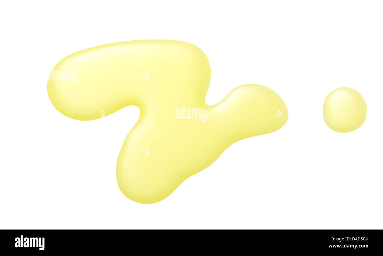 Giallo arancione crema gel olio tagliare su sfondo bianco Foto Stock