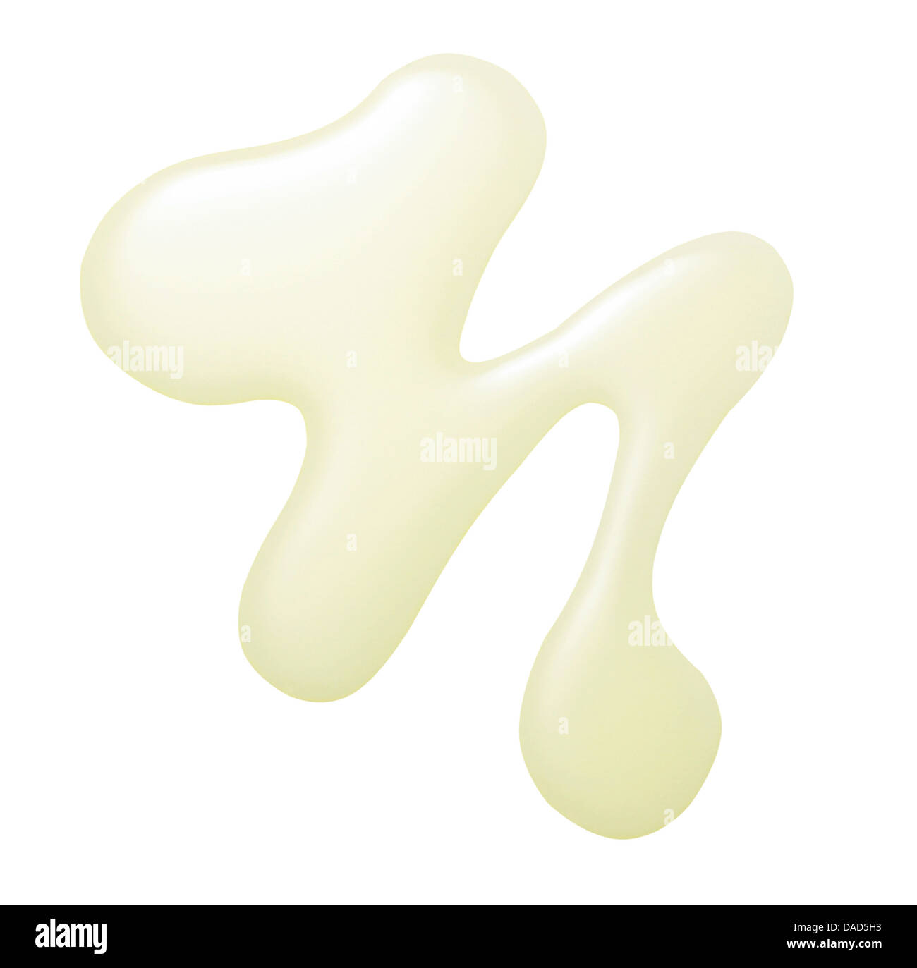 Giallo arancione crema gel olio tagliare su sfondo bianco Foto Stock