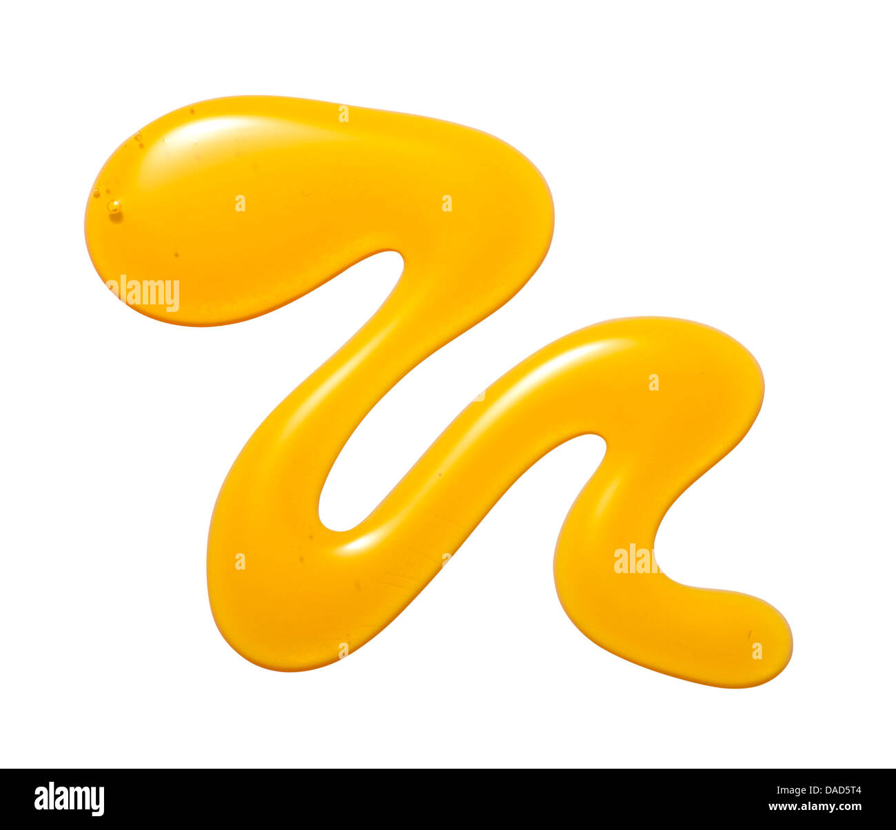 Giallo arancione crema gel olio tagliare su sfondo bianco Foto Stock