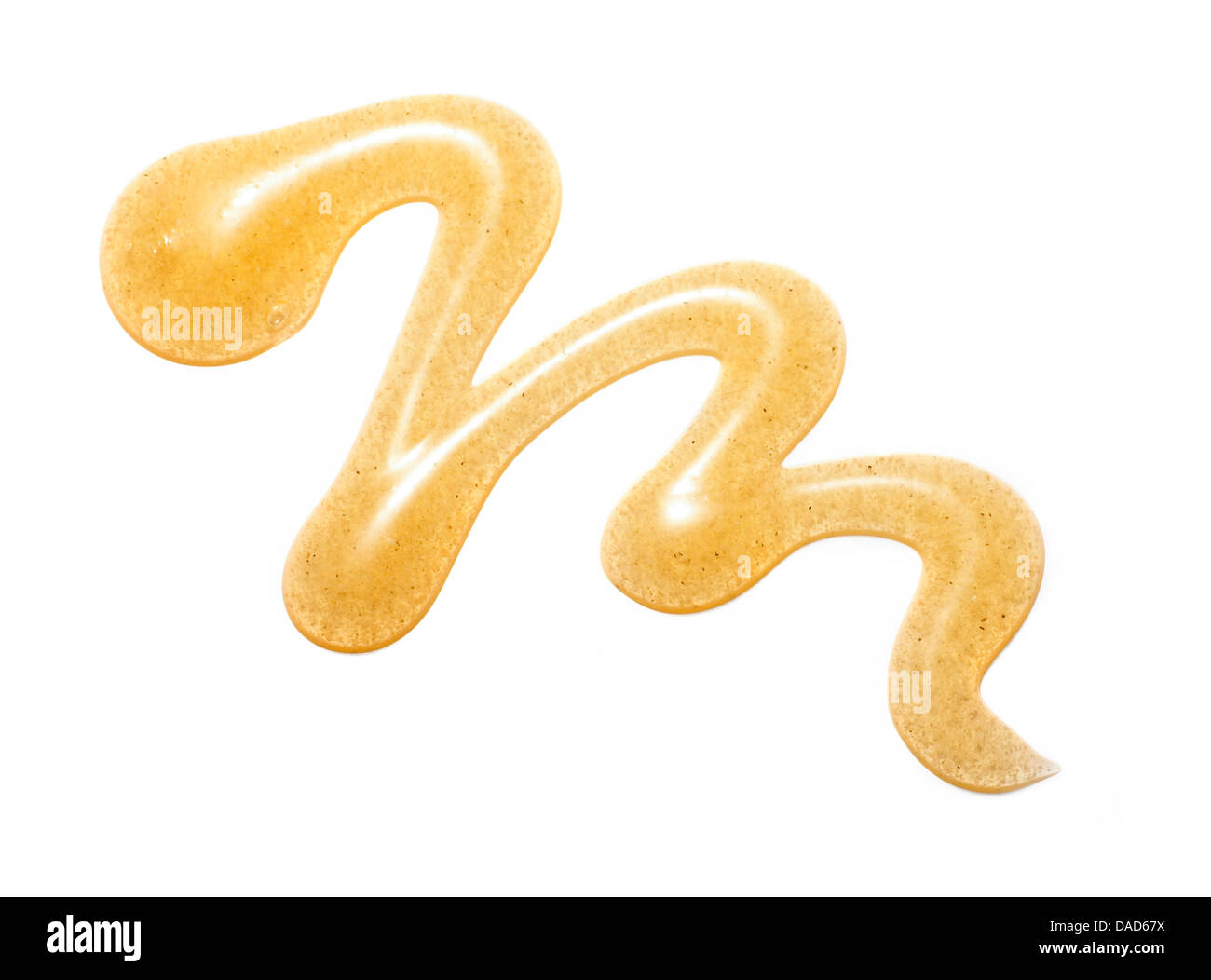 Giallo arancione crema gel olio tagliare su sfondo bianco Foto Stock