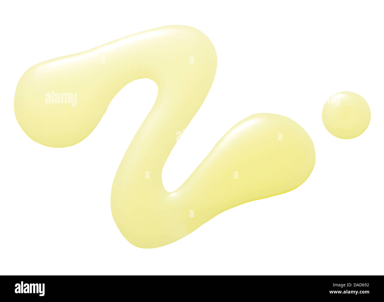 Giallo arancione crema gel olio tagliare su sfondo bianco Foto Stock