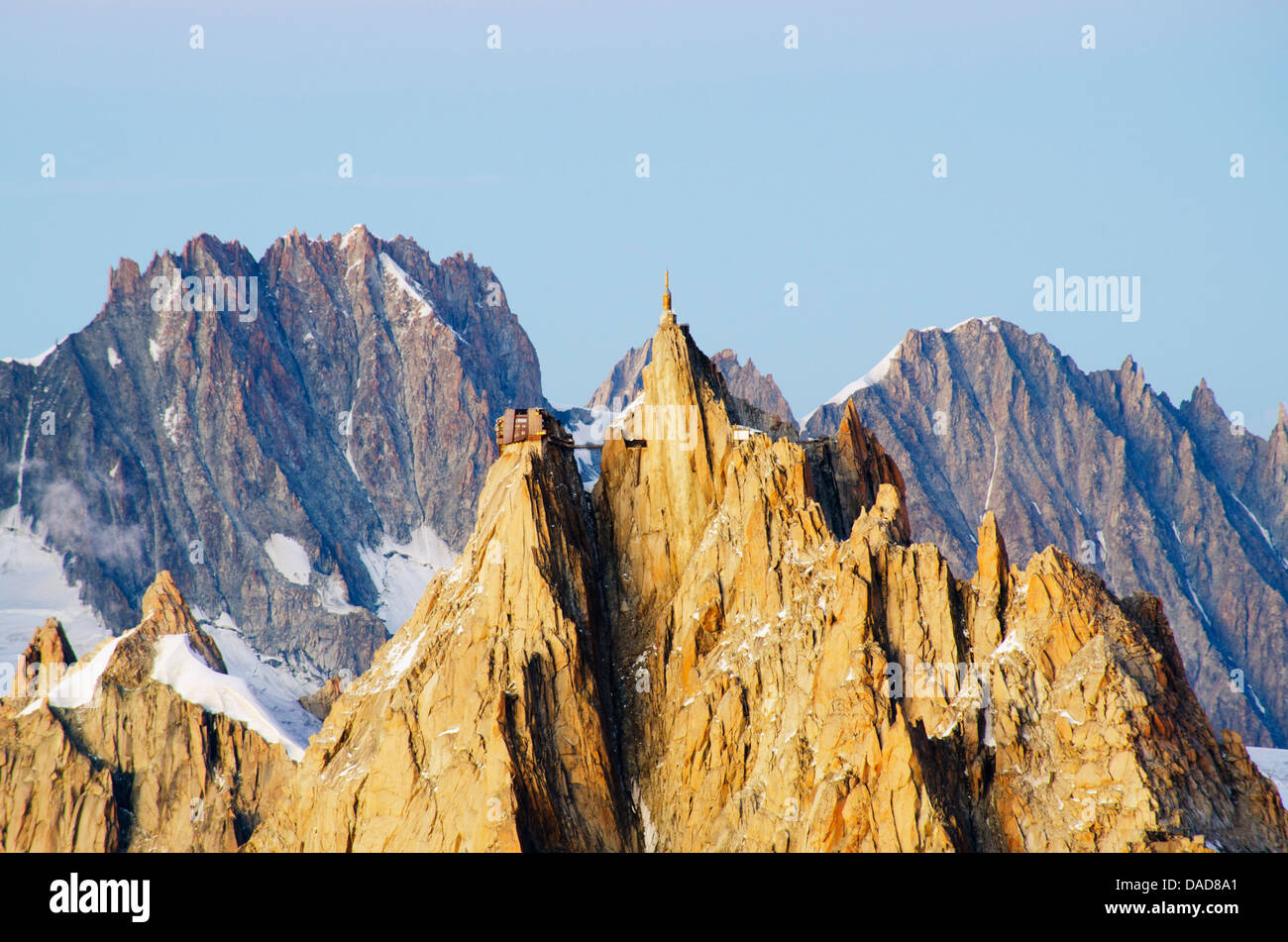 Aiguille du Midi funivia, Haute-Savoie, sulle Alpi francesi, Francia, Europa Foto Stock