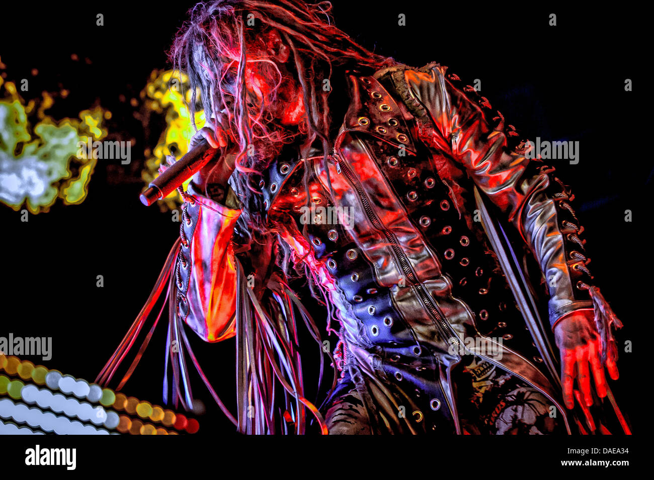 Toronto, Ontario, Canada. 10 Luglio, 2013. ROB ZOMBIE, produttore americano, regista e musicista effettuato sulla fase a Molson anfiteatro canadese hedlining Rockstar Energy Drink Mayhem Festival di Toronto. Credito: Igor Vidyashev/ZUMAPRESS.com/Alamy Live News Foto Stock