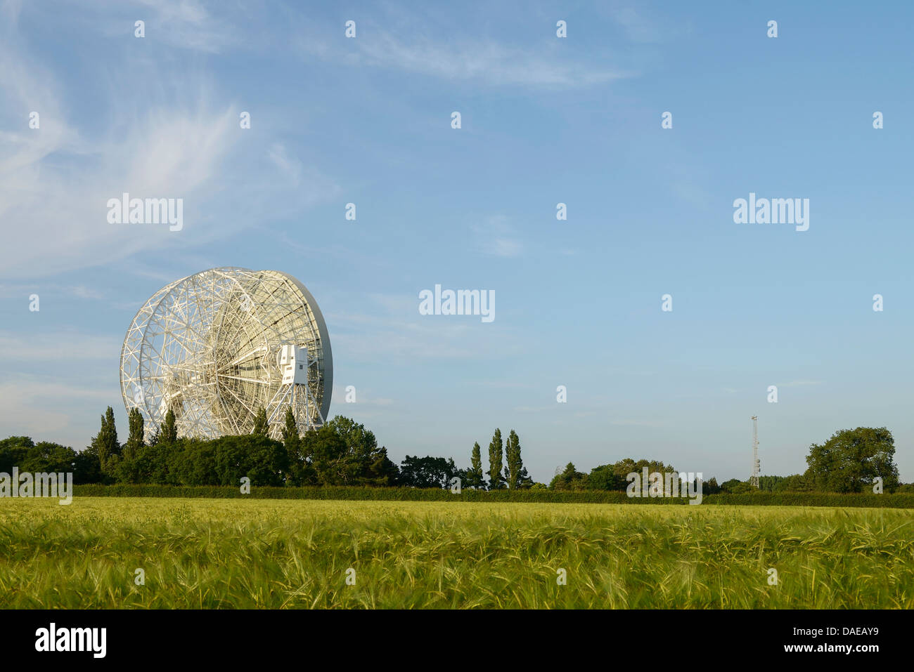 Jodrell Bank radio telescopio nel Cheshire Regno Unito Foto Stock