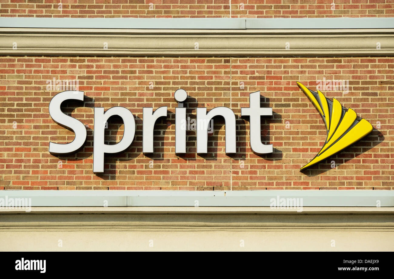Sprint logo aziendale su office. Foto Stock