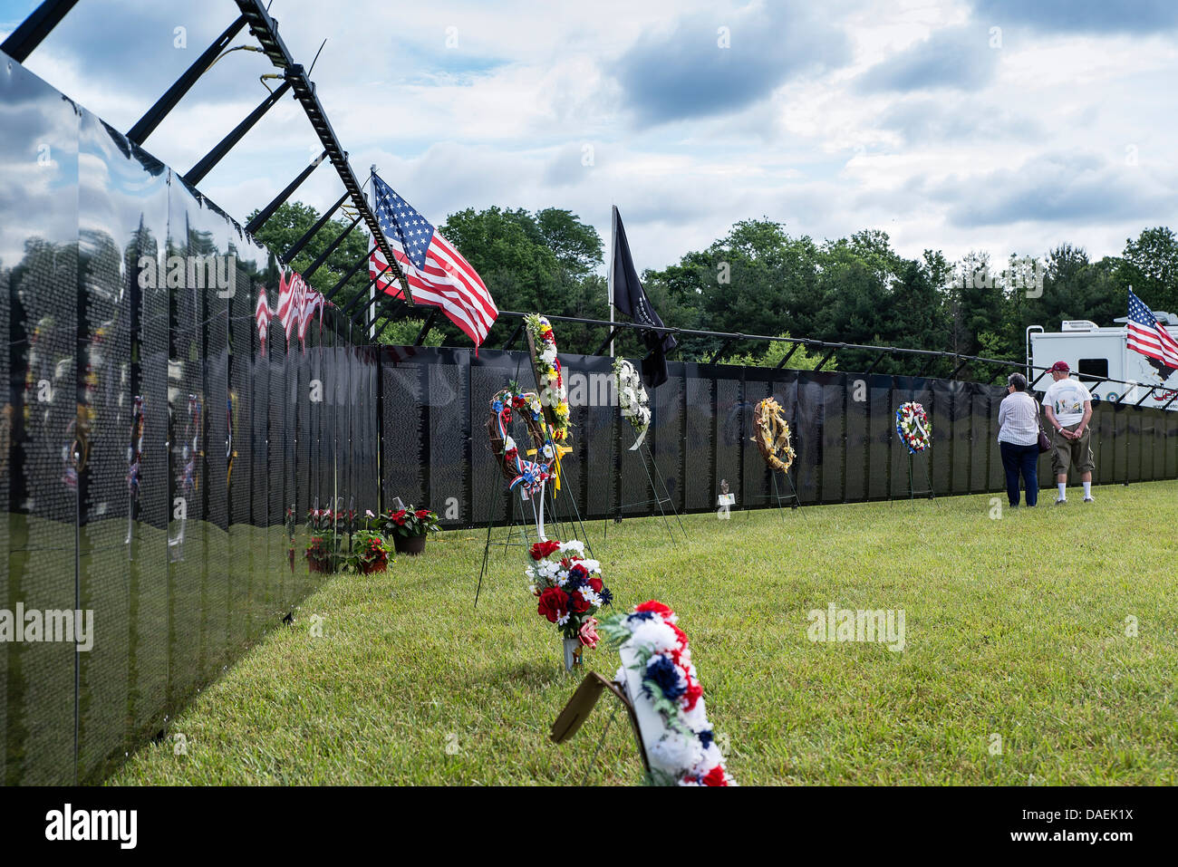 La parete che guarisce, viaggiando replica di il Memoriale dei Veterani del Vietnam Foto Stock