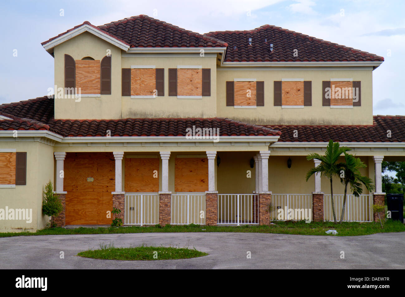 Miami Florida,Homestead,Redland,residenza,casa casa case residenza,casa,residenza,imbarcato su,libero,abbandonato,vuoto,crisi,bolla,finanziaria,per Foto Stock