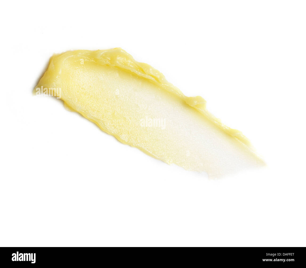 Giallo arancione crema gel olio tagliare su sfondo bianco Foto Stock