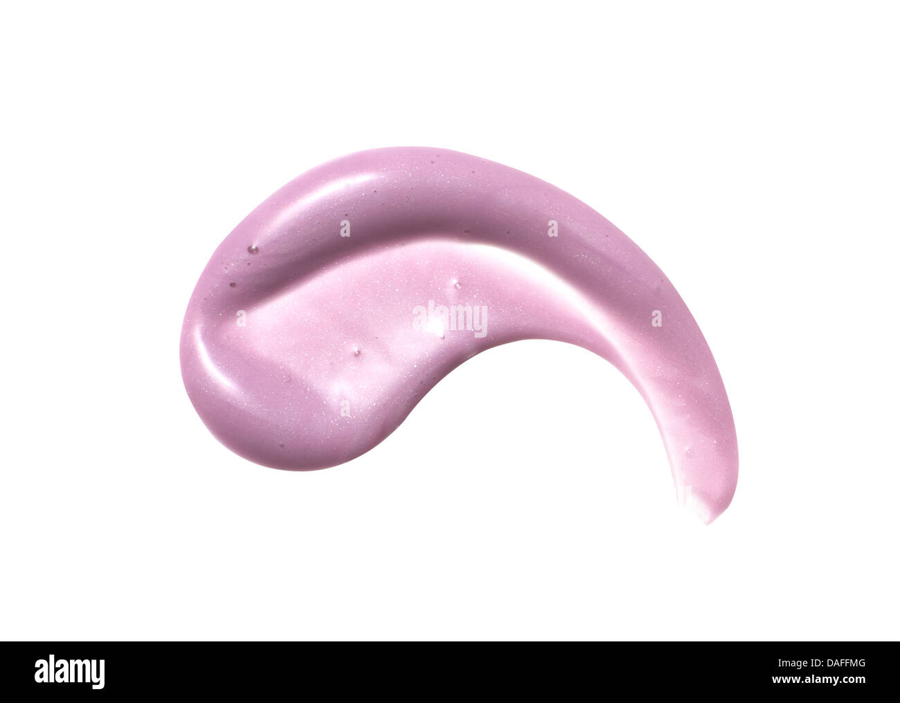 Viola crema di bellezza olio gel ritagliato su uno sfondo bianco Foto Stock