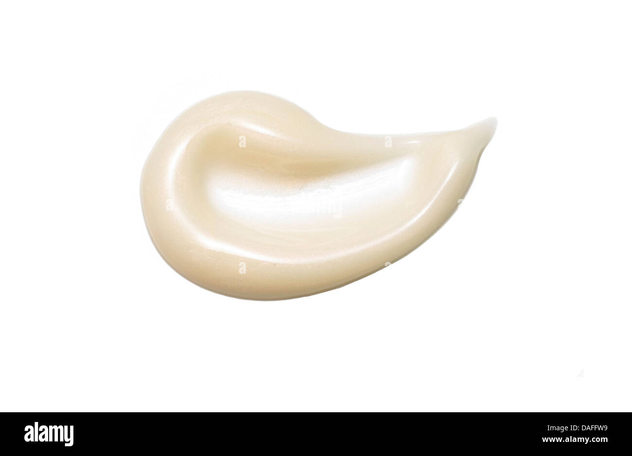 Giallo arancione crema gel olio tagliare su sfondo bianco Foto Stock