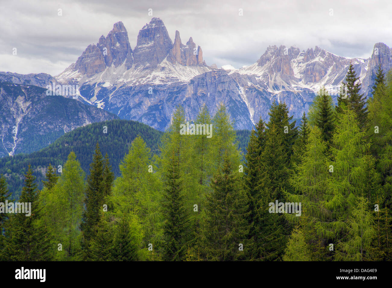 Tre Cime di Lavaredo (Drei Zinnen), Italia, Alto Adige, Dolomiti Foto Stock