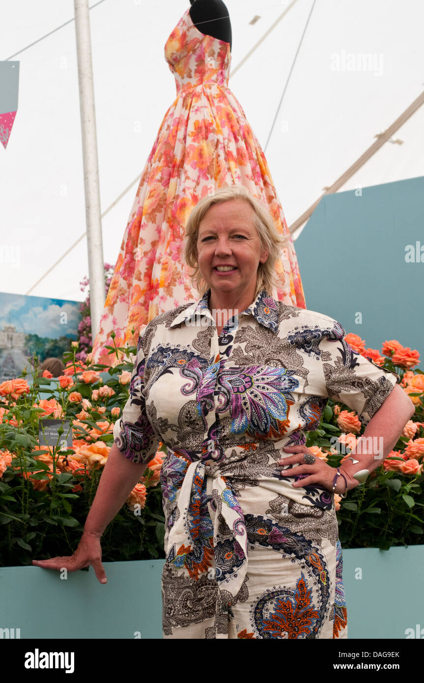 Deborah Meaden ad RHS Hampton Court Flower Show 2013 Foto Stock