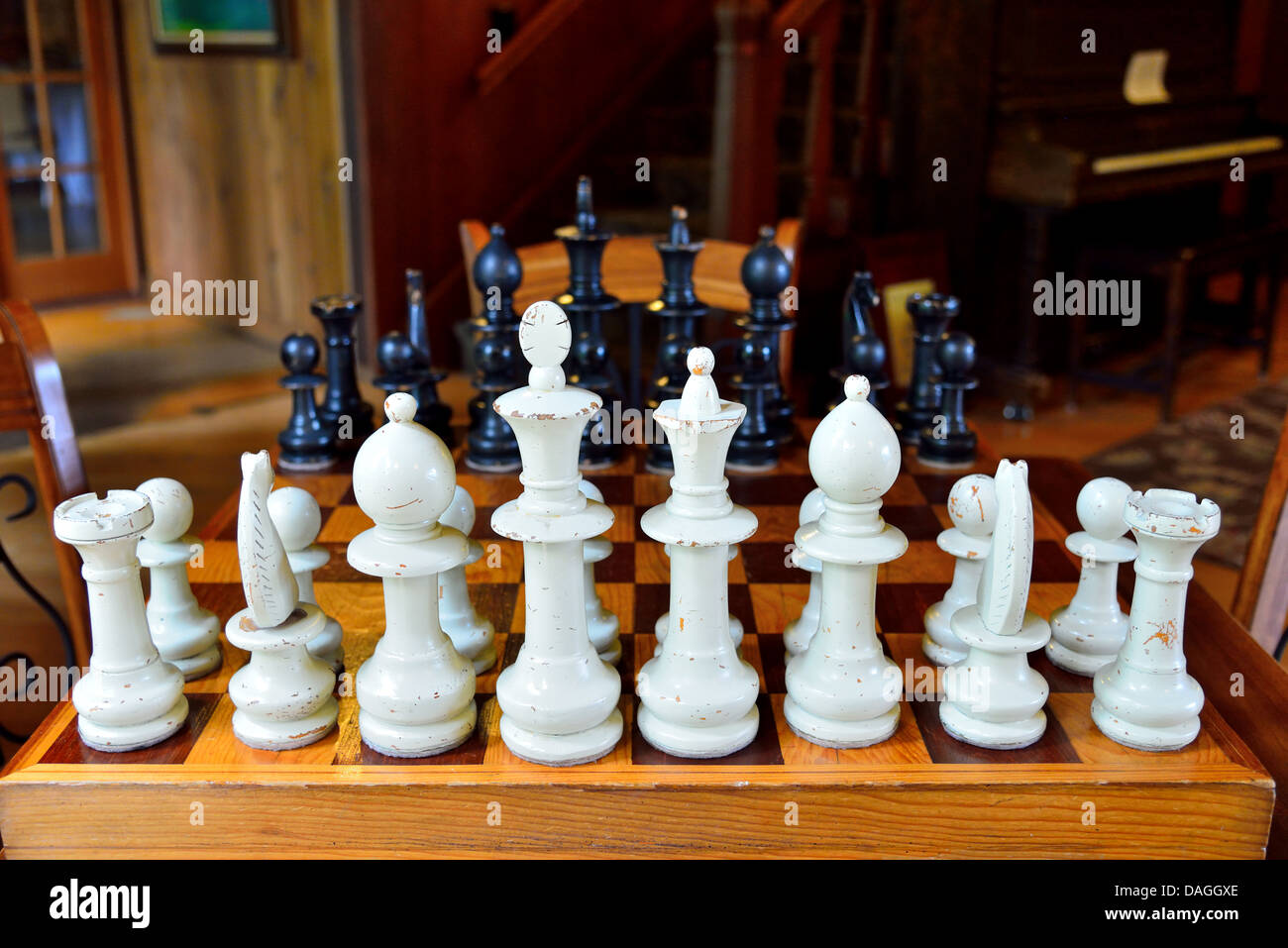 Jeu D'Échecs En Bois Fait Main Cofanetto Scatola Signé Lourie Wien