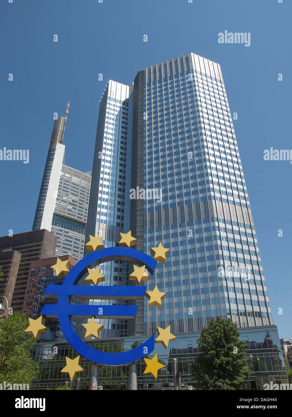 Banca centrale europea a Francoforte sul Meno in Germania Foto Stock