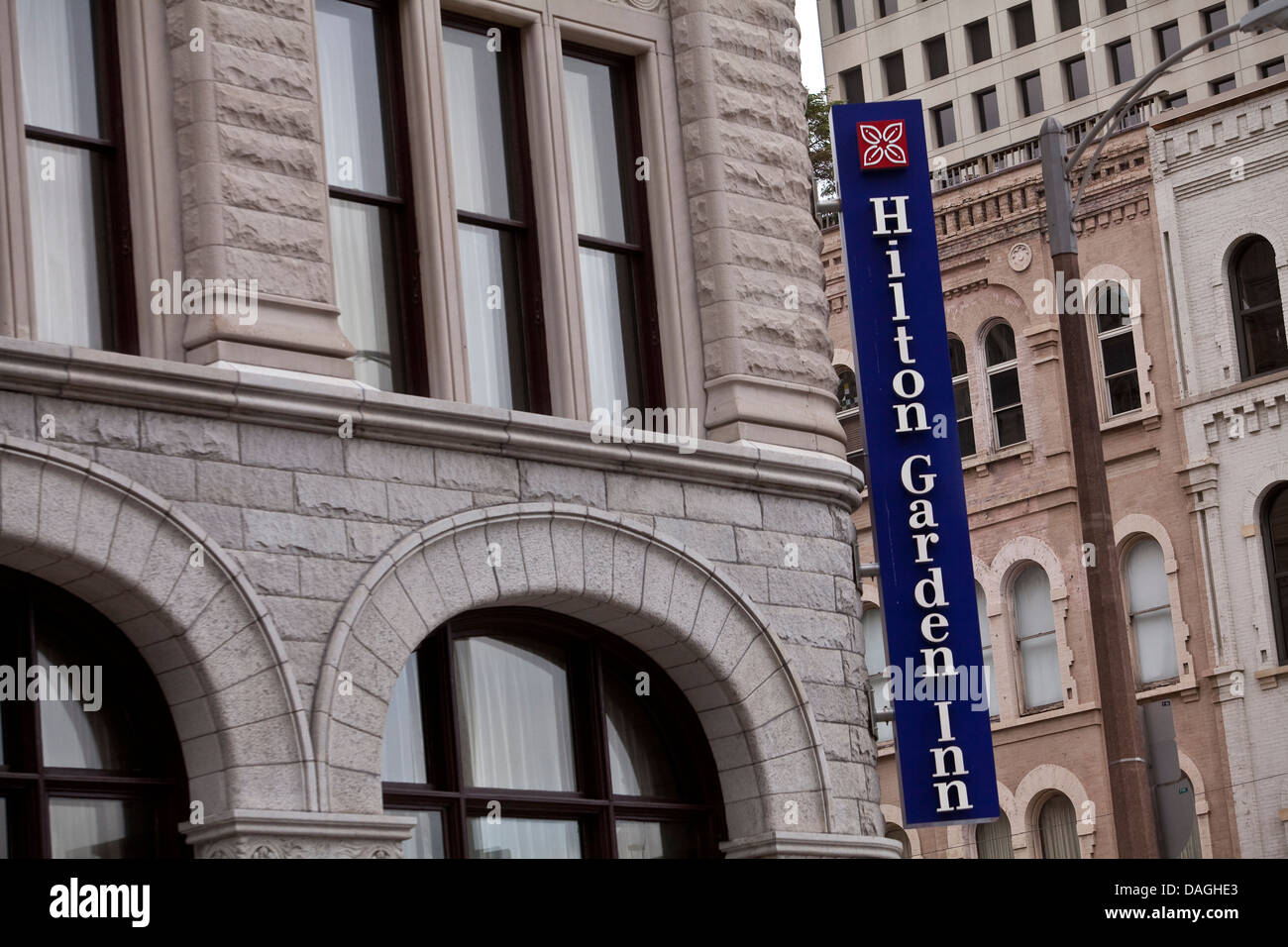 Hilton Garden Inn hotel è visto in Milwaukee Foto Stock