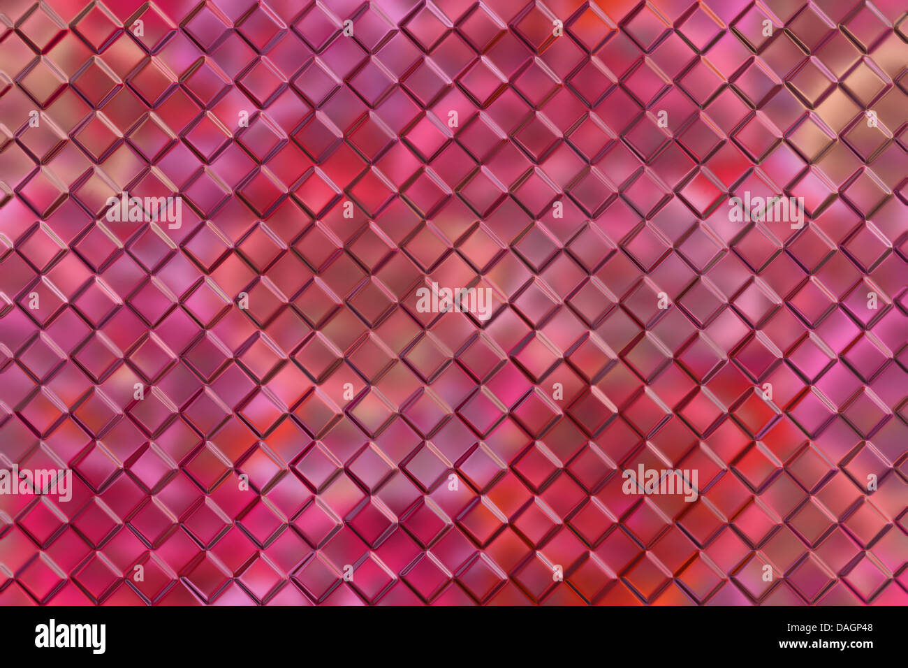 Computer graphic design sfondo astratto di rosa goffrare i blocchi quadrati Foto Stock