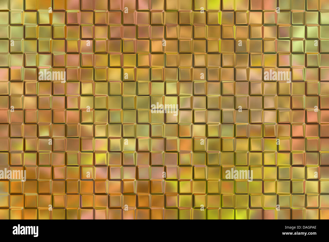Computer graphic design sfondo astratto di golden goffrare i blocchi quadrati Foto Stock