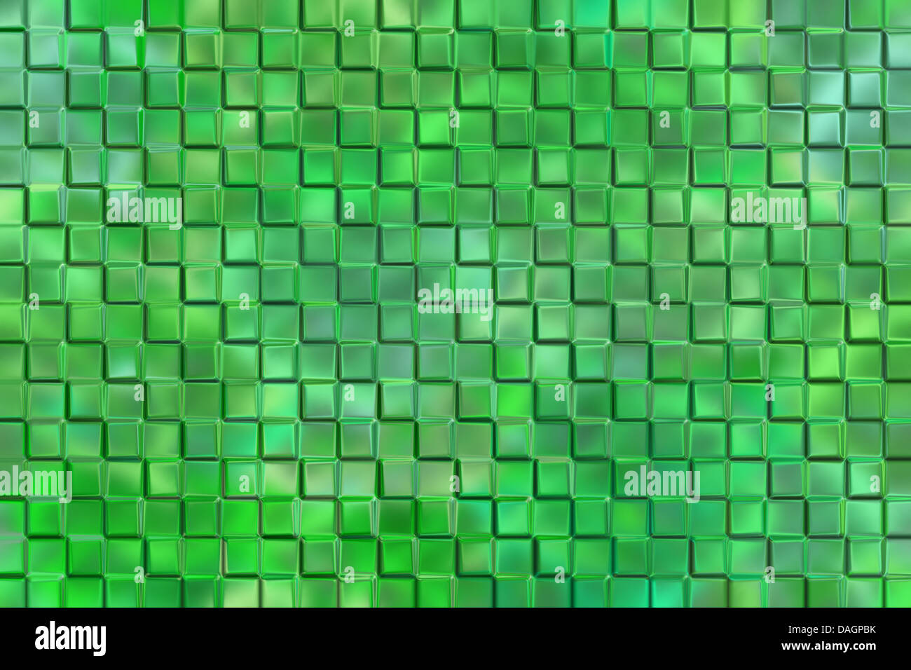 Computer graphic design sfondo astratto di verde goffrare i blocchi quadrati Foto Stock