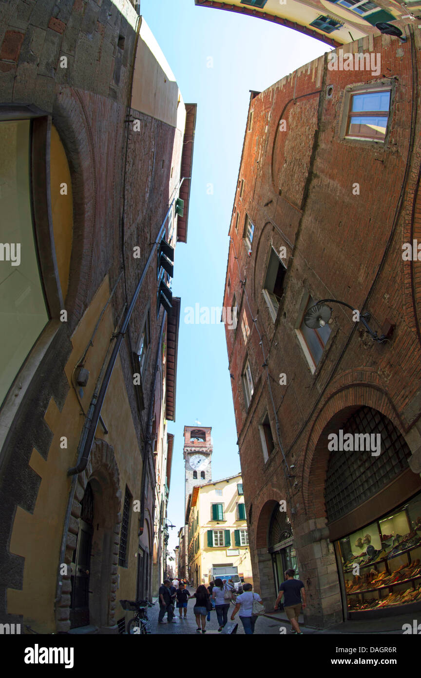 Lente Fish-Eye immagine di Lucca, Toscana, Italia 2013 Foto Stock