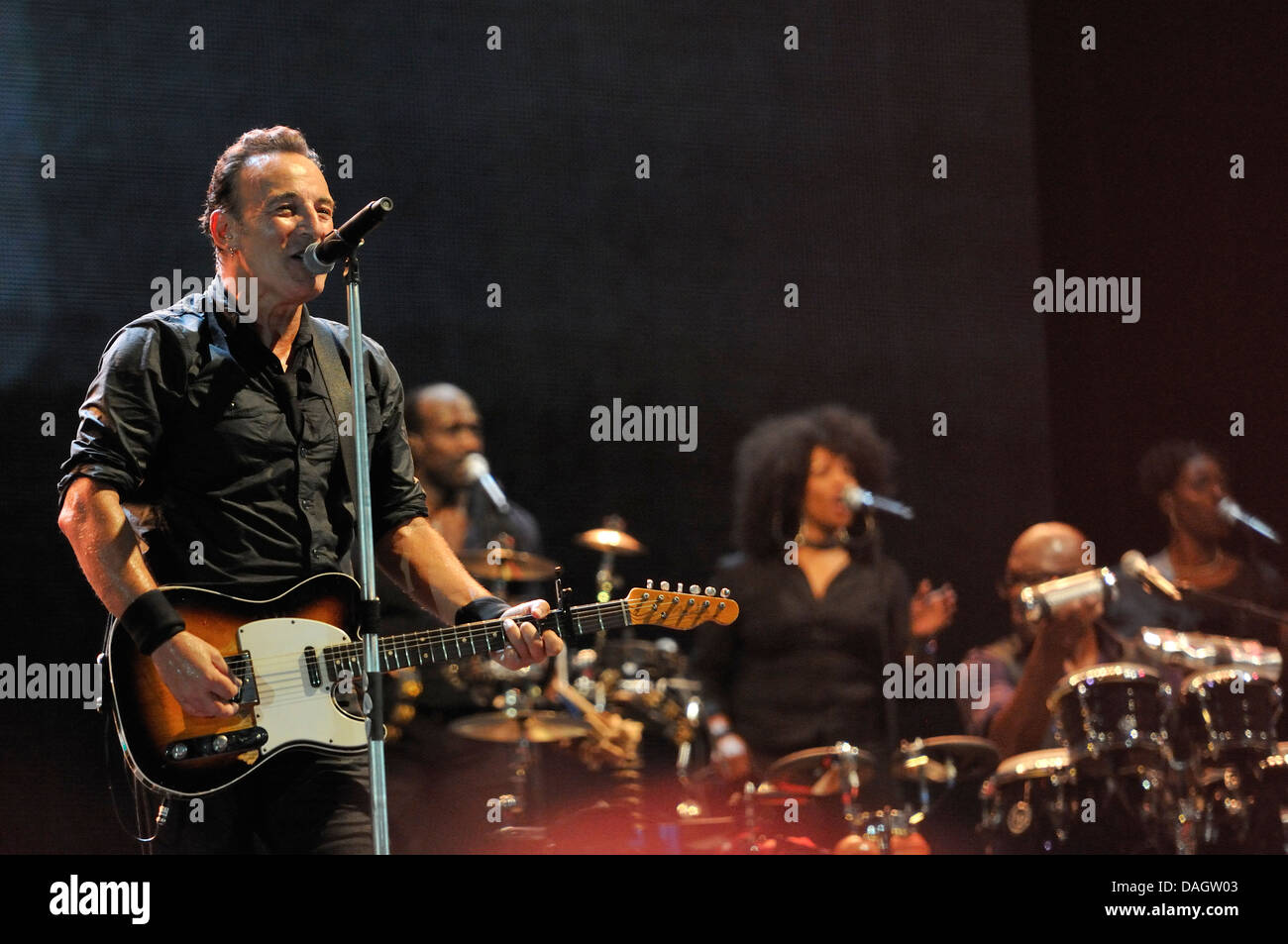 Bruce Springsteen concerto con la band E Street Band, in Capannelle Stadium. Unico concerto a Roma. Luglio 2013 Foto Stock