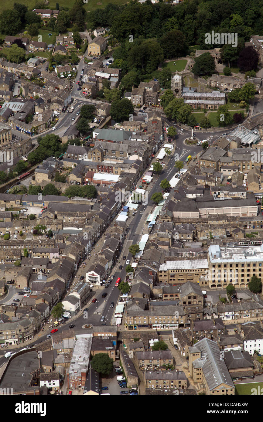 Vista aerea di Skipton Town Center nel North Yorkshire Foto Stock