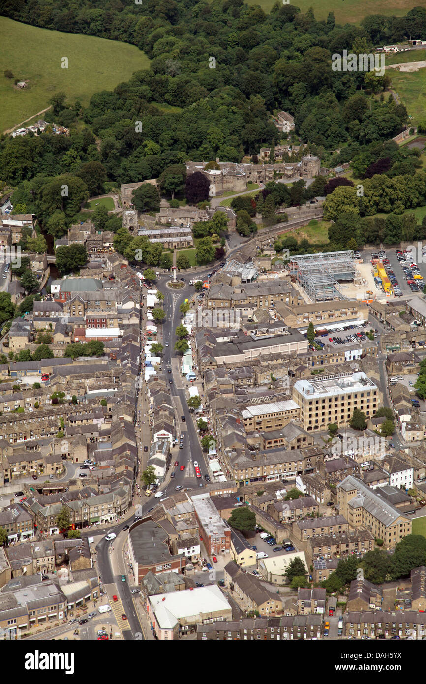 Vista aerea di Skipton Town Center nel North Yorkshire Foto Stock