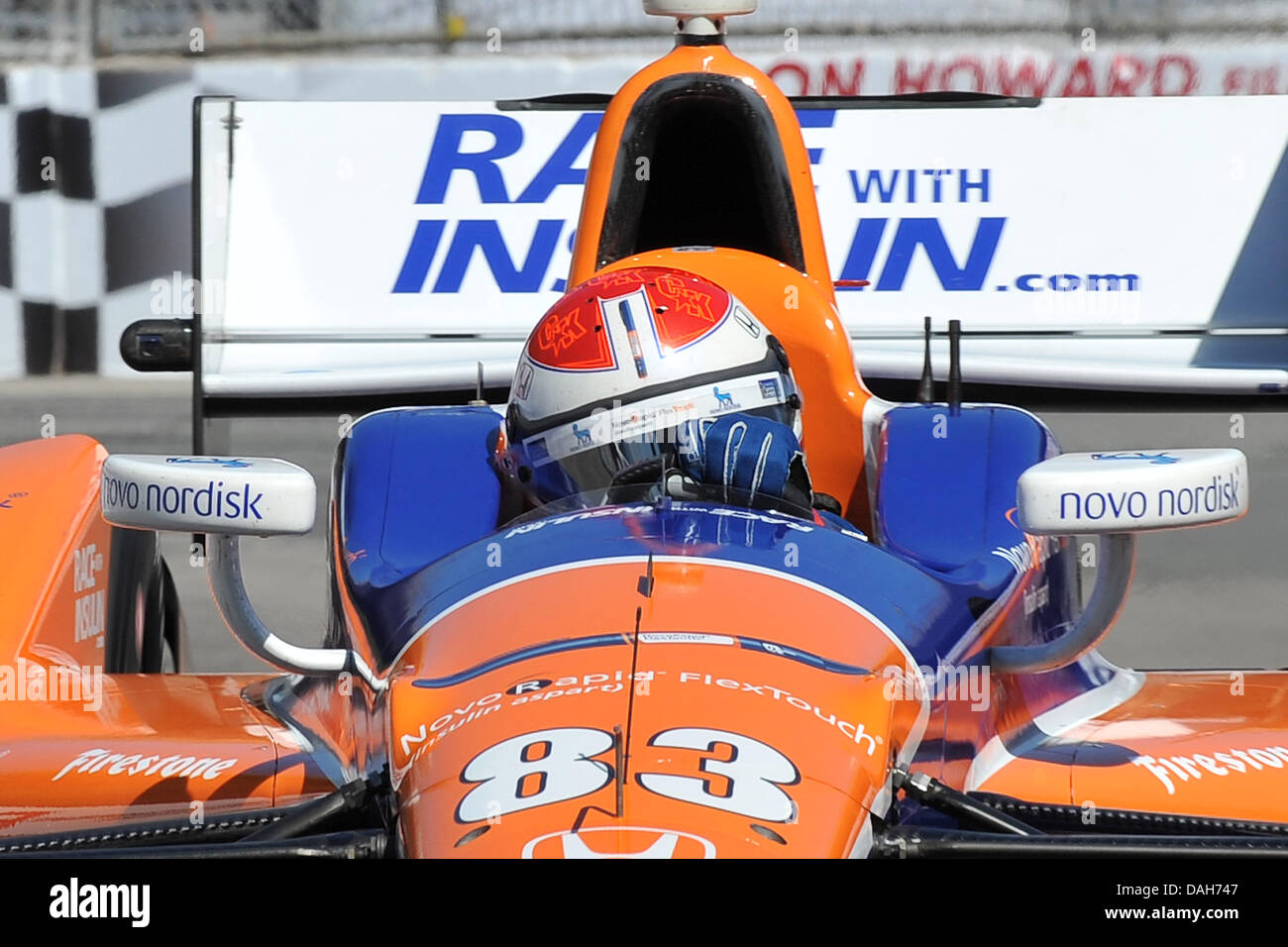 Toronto, Ontario, Canada. 13 Luglio, 2013. Toronto, Ontario, Canada, 13 luglio 2013. Charlie Kimball (83) in azione durante la Honda Indy Toronto a Exhibition Place, Toronto luglio 13th.Gerry Angus/CSM/Alamy Live News Foto Stock