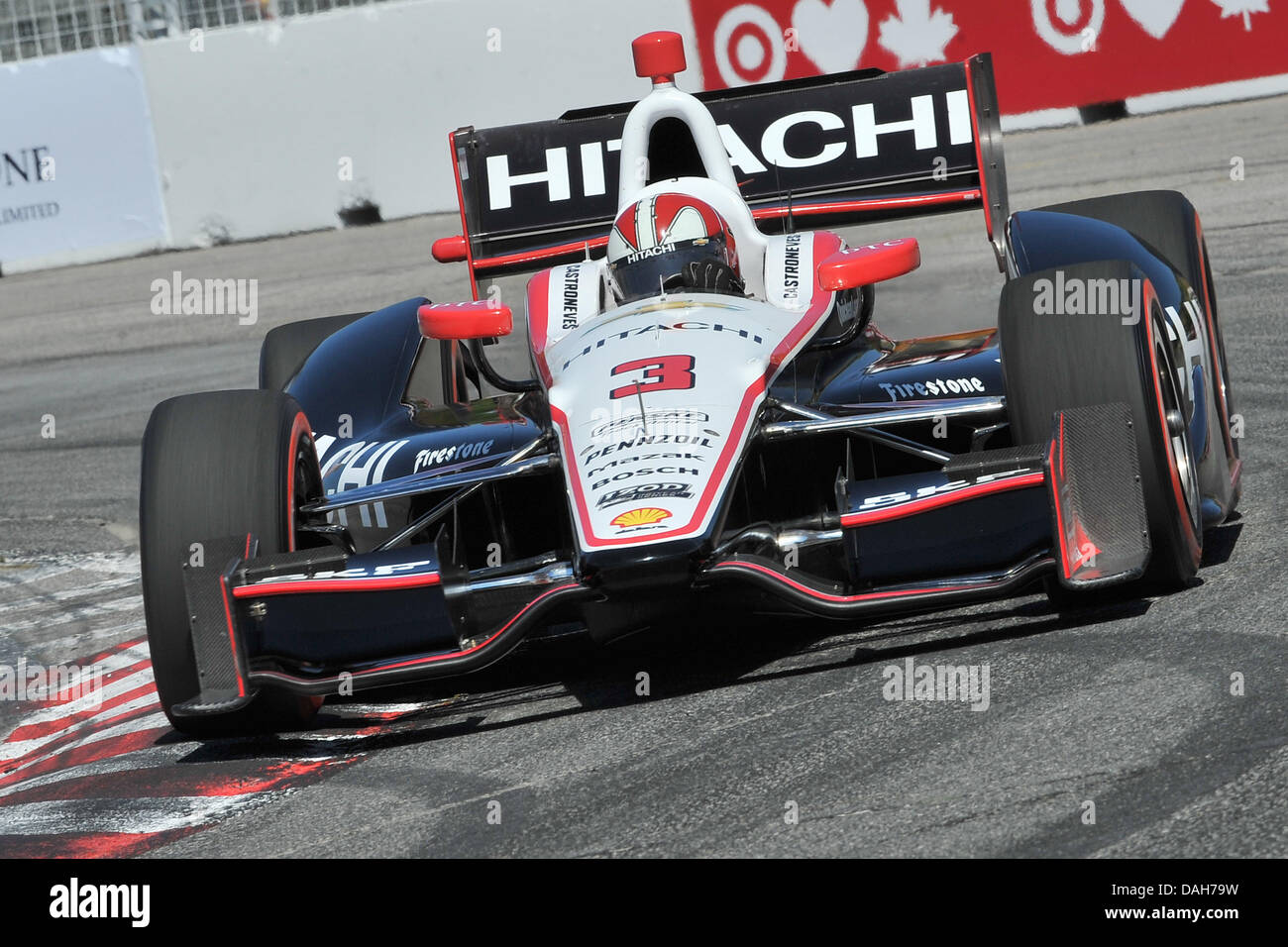 Toronto, Ontario, Canada. 13 Luglio, 2013. Toronto, Ontario, Canada, 13 luglio 2013. Helio Castroneves (3) in azione durante la Honda Indy Toronto a Exhibition Place, Toronto luglio 13th.Gerry Angus/CSM/Alamy Live News Foto Stock