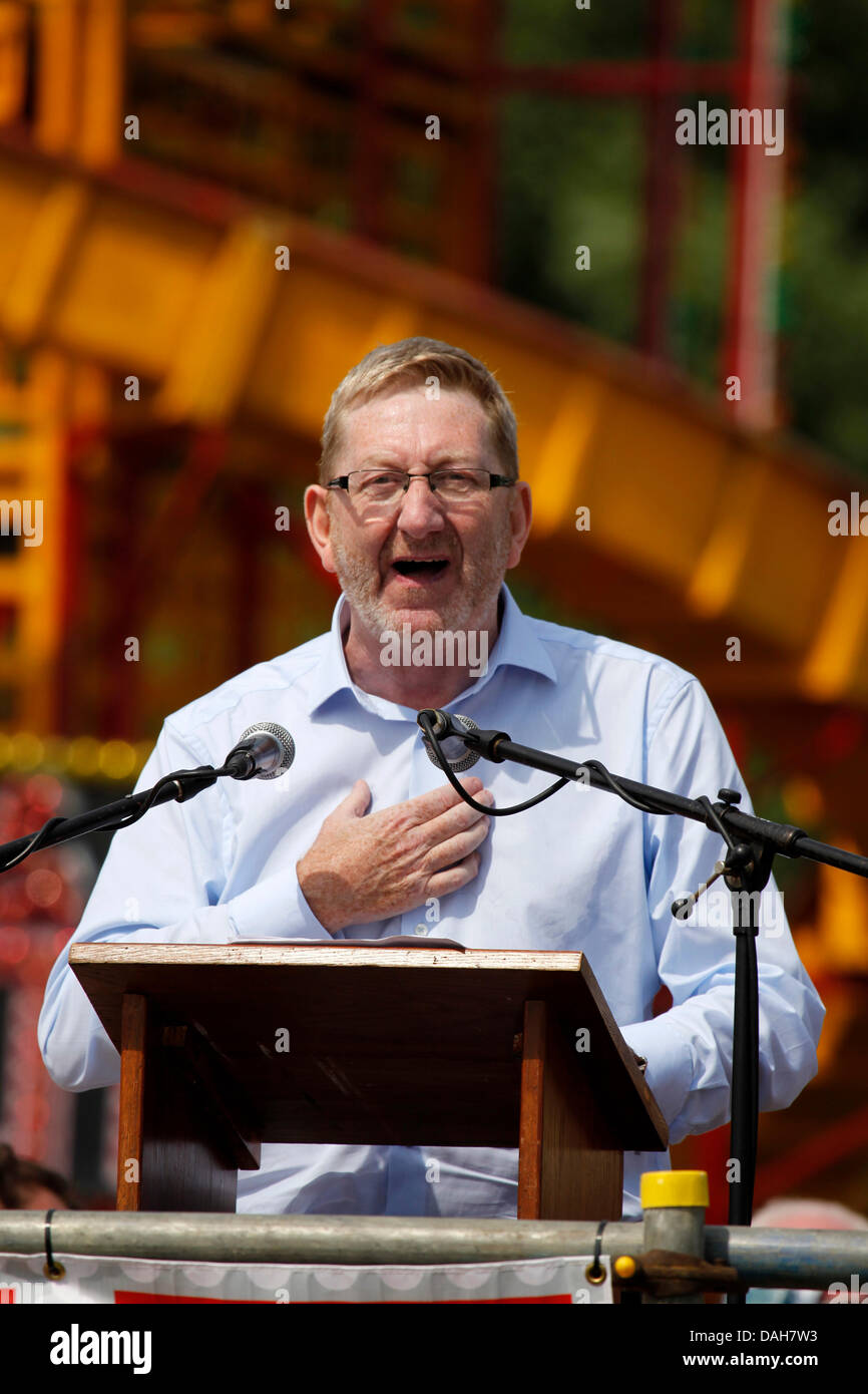 Len McCluskey parlando alla 129Durham minatori Gala a Durham, Inghilterra. McCluskey è Segretario Generale dell Unione uniscono. Foto Stock